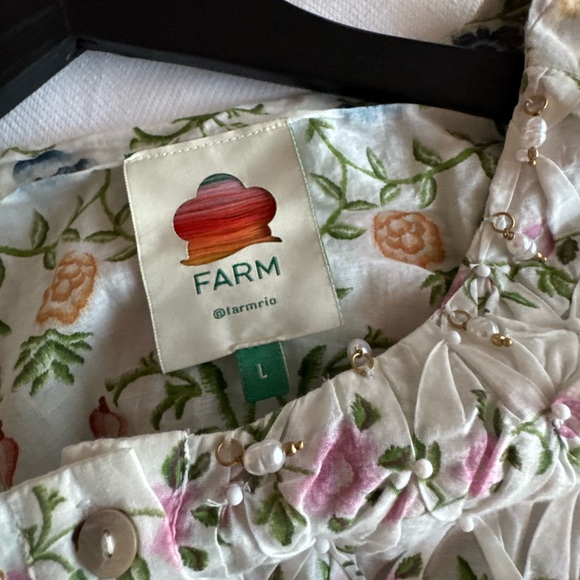 FARM RIO Folk Floral embellished cotton blouse - Picture 4 of 5